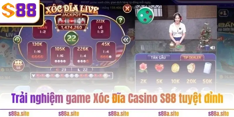 Trải nghiệm game Xóc Đĩa Casino S88VIP tuyệt đỉnh